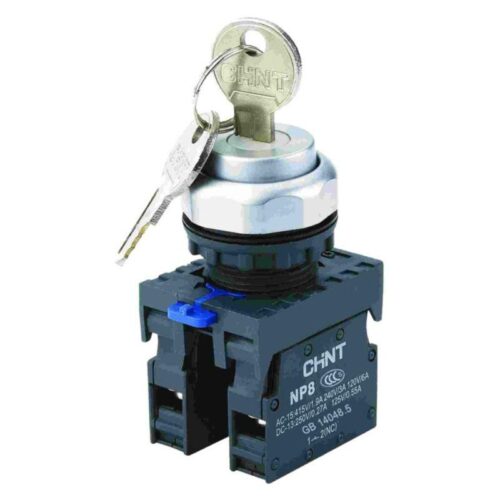 Переключатель с ключом NP8-20Y/31 3 полож с фиксацией 2НО